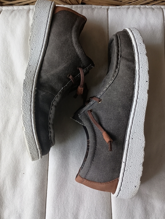 Justin Men\'s Dark Gray Canvas Slip-On Loafers with Brown Laces_11 main image 7